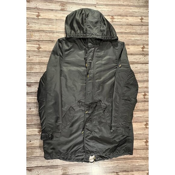 Alpha Industries Flight Jacket Black Nylon Lightweight sz L color black NWOT - Picture 1 of 12